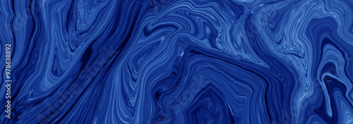 Marble ink, Dark blue marble pattern texture abstract background.