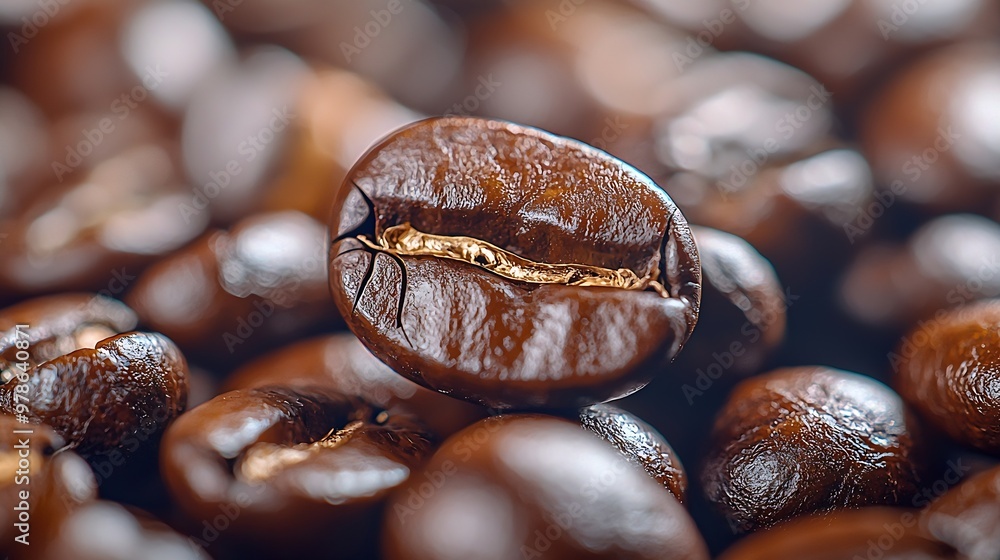 Fototapeta premium Roasted Coffee Beans Background Texture : Generative AI