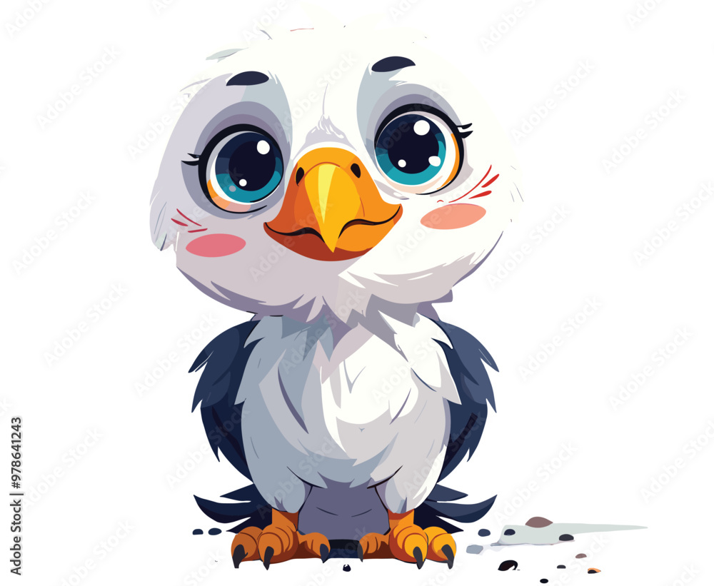 Vector illustration image of a sweet eagle chick Vector illustration image of a sweet eagle chick