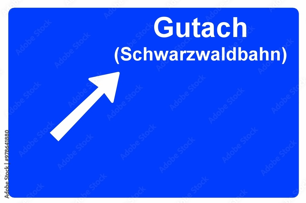 Illustration eines Autobahn-Ausfahrtschildes mit der Beschriftung Illustration eines Autobahn-Ausfahrtschildes mit der Beschriftung