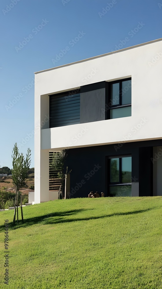 Modern House Exterior with Black and White Design Modern House Exterior with Black and White Design