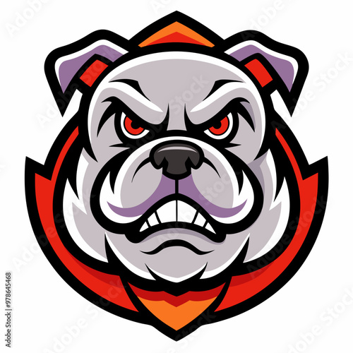 Bulldog Mascot Logo Vector Illustration on White Background | SVG Design for Cricut & Silhouette | T-shirt Graphics & Clipart