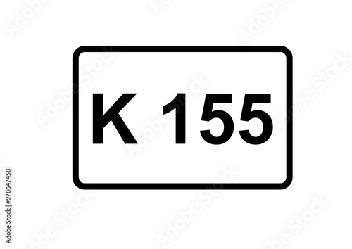 Illustration eines Kreisstraßenschildes der K 155 in Deutschland