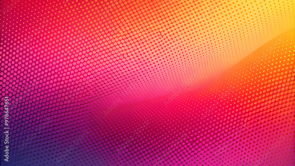 Vibrant Halftone Dot Pattern in Rainbow Gradient Representing Digital Art Vibrant Halftone Dot Pattern in Rainbow Gradient Representing Digital Art
