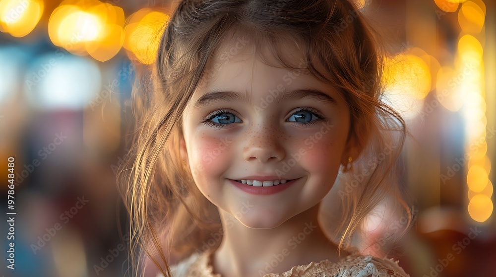 Portrait of a happy little girl with blue eyes and rosy cheeks smiling at the camera. Portrait of a happy little girl with blue eyes and rosy cheeks smiling at the camera.