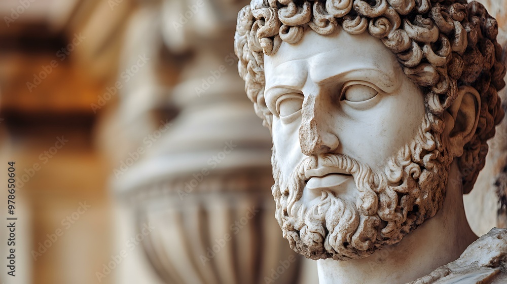 Closeup of Ancient Roman Marble Statue Closeup of Ancient Roman Marble Statue