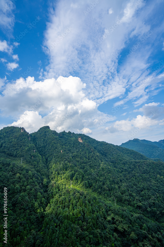 Obraz premium Misty rock pillars and mountain landscape in Zhangjiajie, Hunan Province, China