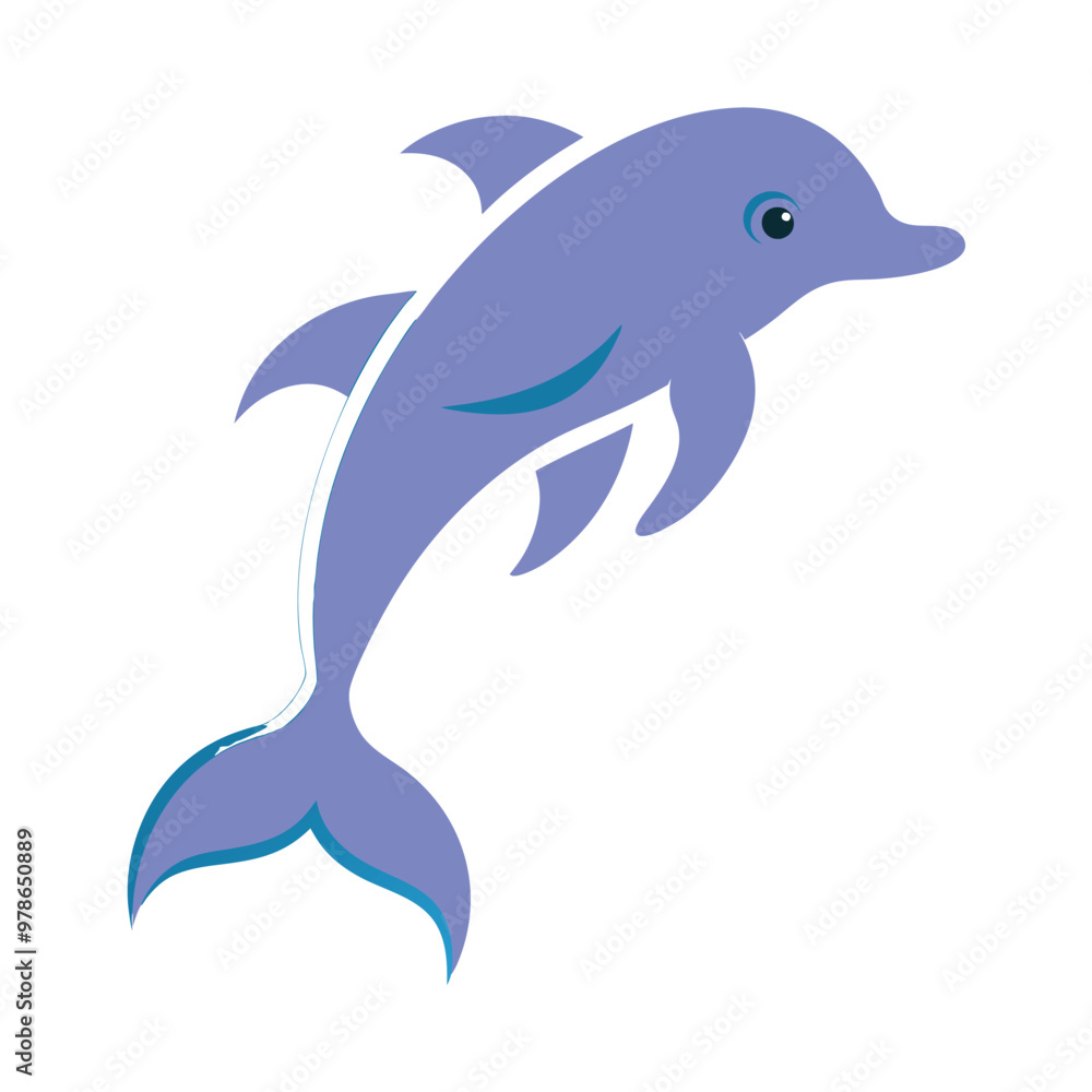 Beautiful Dolphin flat vector illustration isolated on a white background Beautiful Dolphin flat vector illustration isolated on a white background