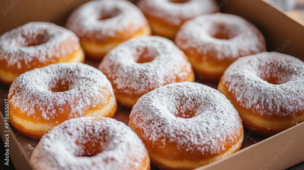 Delicious donuts dusted with powdered sugar, perfect for dessert or a sweet treat. Ideal for bakery and food photography. Delicious donuts dusted with powdered sugar, perfect for dessert or a sweet treat. Ideal for bakery and food photography.