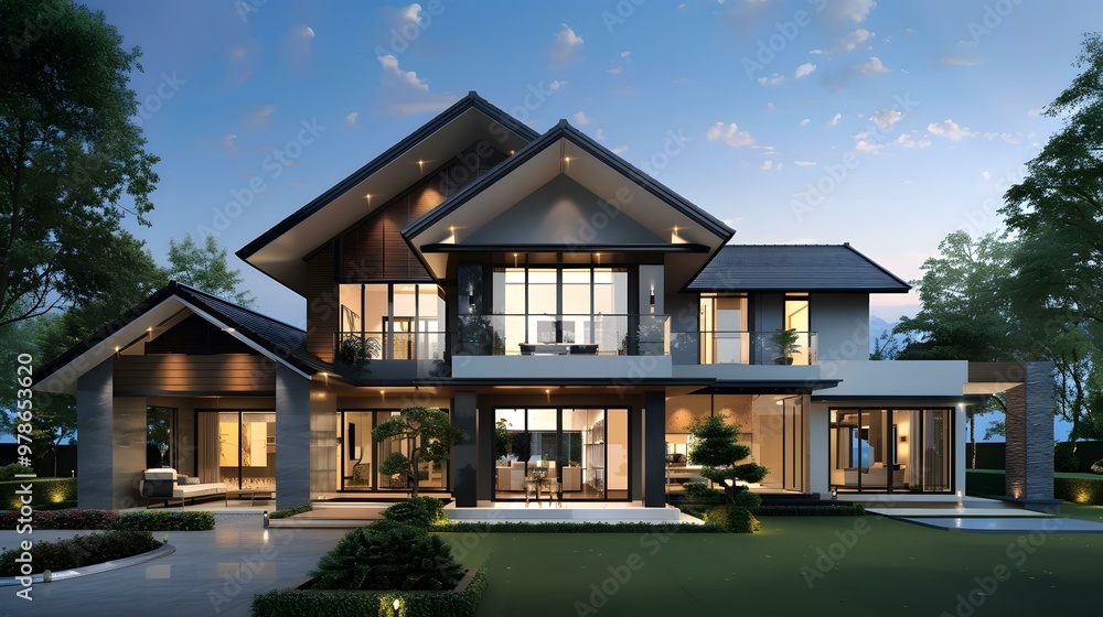 Modern House Design with a Large Yard Modern House Design with a Large Yard