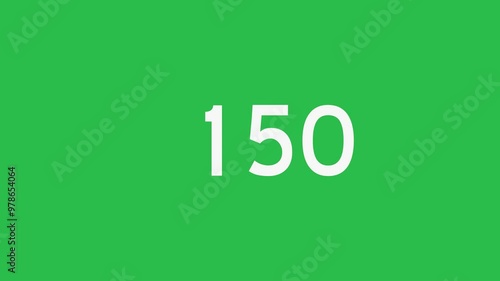 Count up 0 to 1000 on green screen background motion graphic effect.  