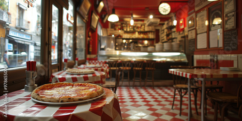 Vintage pizzeria interior