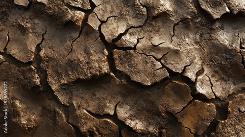 Cracked and Weathered Brown Earth Surface