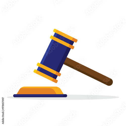 Law hammer icon. Subtable to place on security, crime, etc.