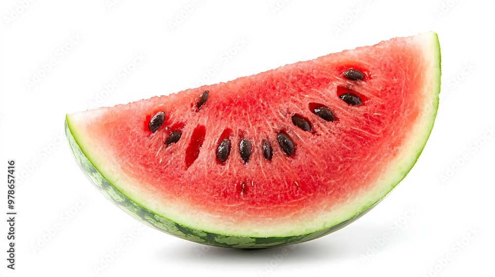 Slice of Watermelon isolated on white background : Generative AI Slice of Watermelon isolated on white background : Generative AI