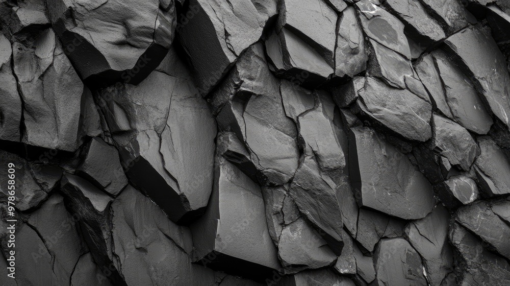 A Close-Up View of Rough, Cracked Black Rock A Close-Up View of Rough, Cracked Black Rock
