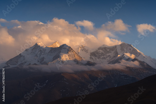 Kulagangri Snow Mountain Sunrise the Himalayas, Tibet, China