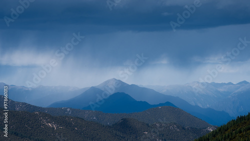 Rainstorm in Plateau Mountains Hengduan Mountains, Sichuan Province, China
