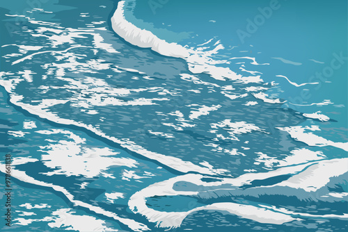 Water droplets from waves hitting the shore