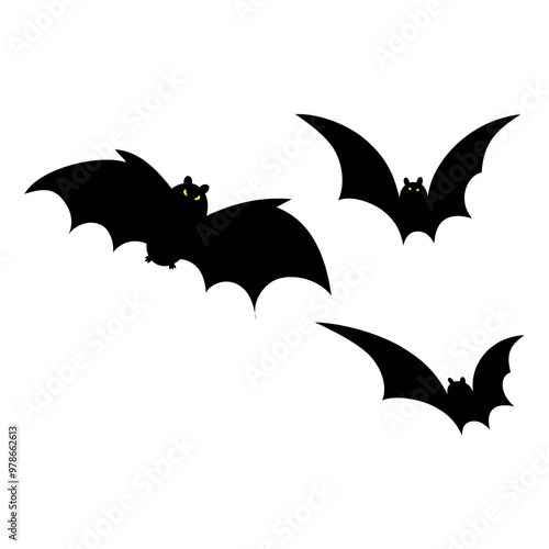 3.eps. Bat herd illustration. Halloween day party preparation