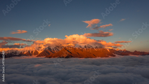 Gongga Snow Mountain and Sea of Clouds, Sichuan Province, China photo