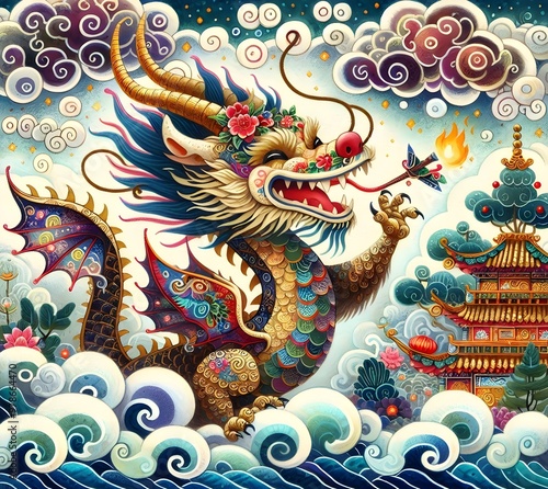 Wallpaper Mural Dragones Celestiales en Templos Místicos Torontodigital.ca