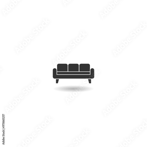 Comfortable sofa sign icon with shadow