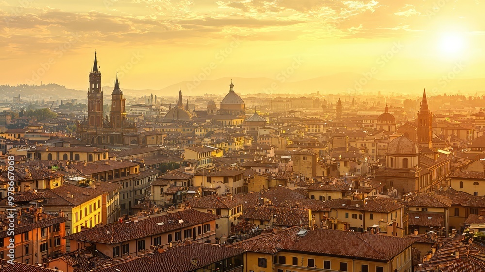 Stunning sunset over a historic city, showcasing timeless architecture and vibrant rooftops bathed in golden light. Stunning sunset over a historic city, showcasing timeless architecture and vibrant rooftops bathed in golden light.