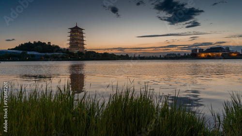 Chang'an Tower at the Xi'an International Horticultural Expo in China