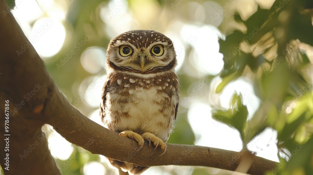 A collared owlet perched on a branch, with its distinctive collar and large, curious eyes. A collared owlet perched on a branch, with its distinctive collar and large, curious eyes.