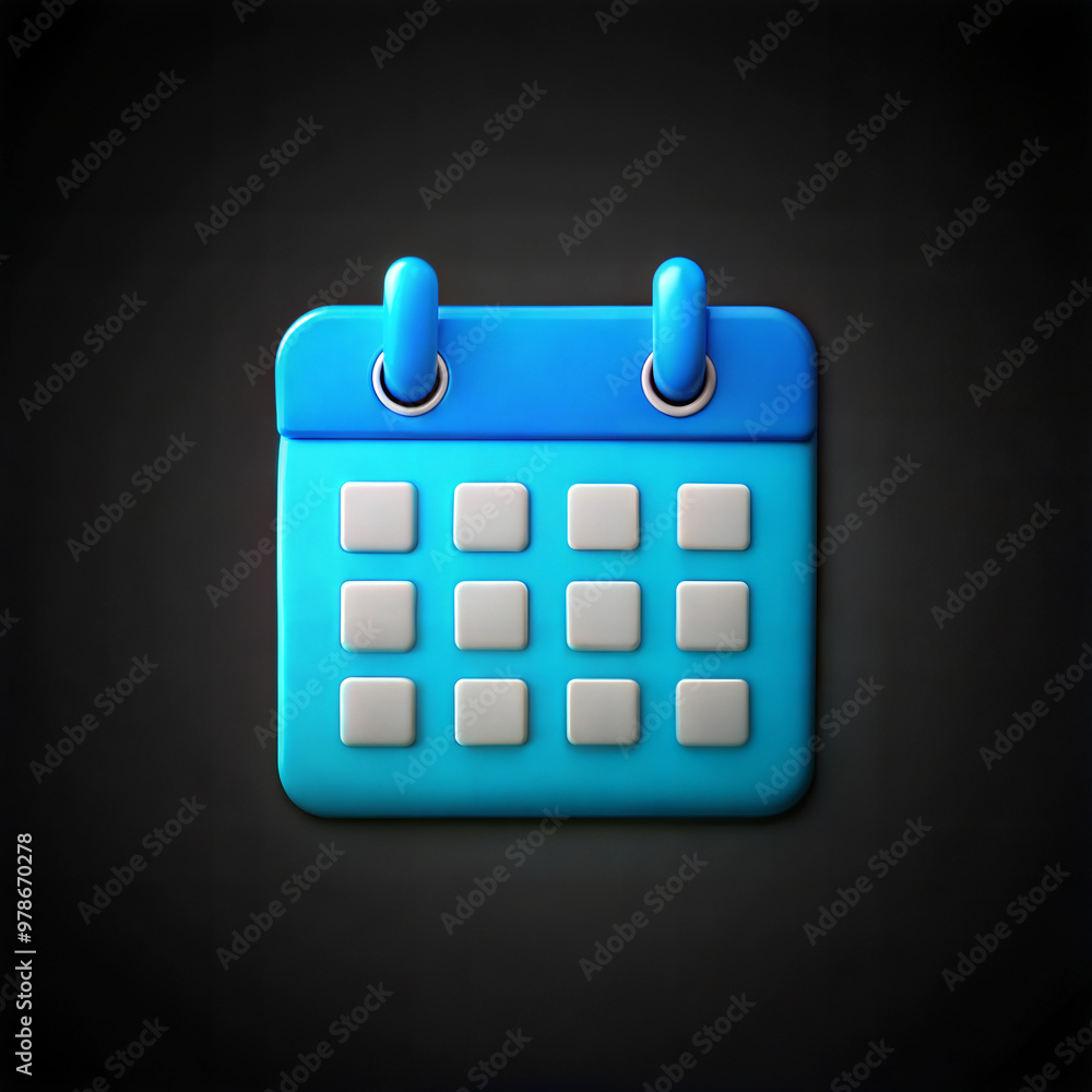 3D calendar icon, monochorme style, Meeting Deadline. Time management. Appointment schedule 3D calendar icon, monochorme style, Meeting Deadline. Time management. Appointment schedule
