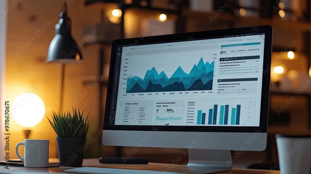A digital marketing dashboard showing ad performance metrics and data ...