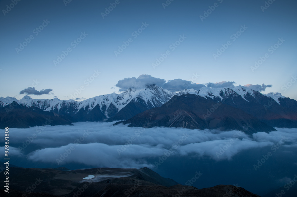 Gongga Snow Mountain on the Cloud Sea, Sichuan Province, China Gongga Snow Mountain on the Cloud Sea, Sichuan Province, China