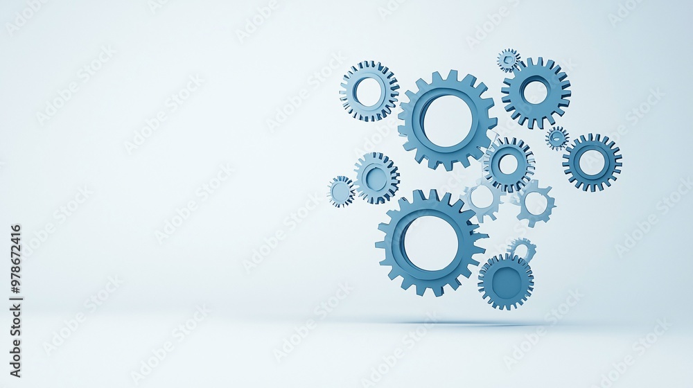 A 3D abstract search engine icon with floating gears, symbolizing the mechanics behind digital search A 3D abstract search engine icon with floating gears, symbolizing the mechanics behind digital search