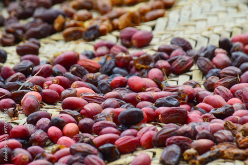 dried fruits and dates sweet food in garden