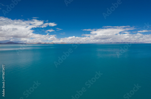 Aerial photography of plateau lakes Tibet China