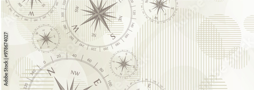 compass icon on paper background	