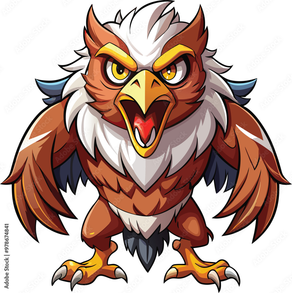 Obraz premium Eagle mascot character sticker vector design