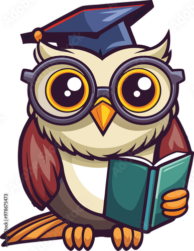 Owl mascot character sticker vector design
