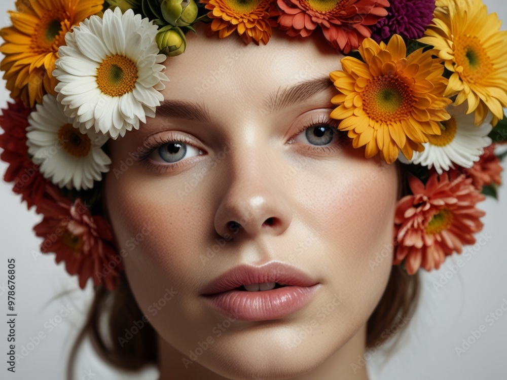 Woman in a Floral Crown with White and Orange Flowers Woman in a Floral Crown with White and Orange Flowers