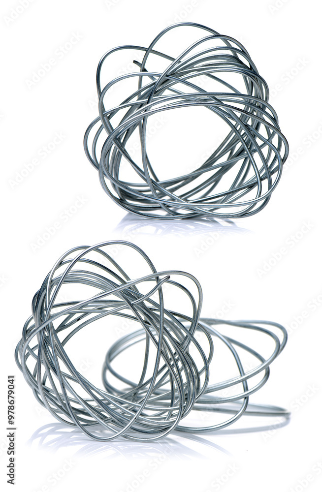 roll of wire on a white background roll of wire on a white background