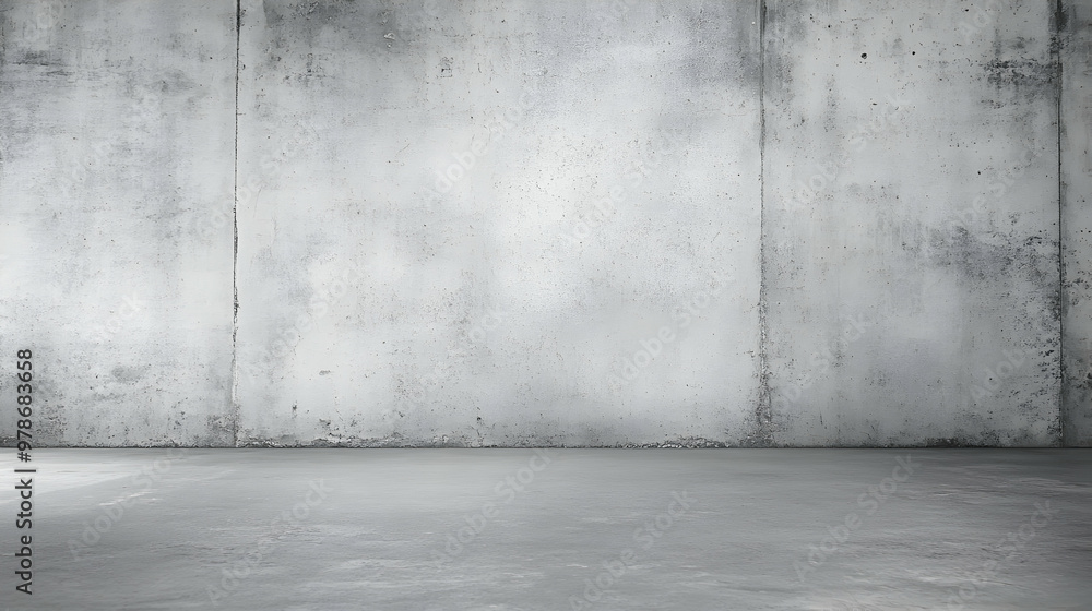 A Simple Concrete Room with a Grey Floor and Walls, Showing a Minimalist Interior Design Concept with a Smooth Surface and Subtle Lighting A Simple Concrete Room with a Grey Floor and Walls, Showing a Minimalist Interior Design Concept with a Smooth Surface and Subtle Lighting
