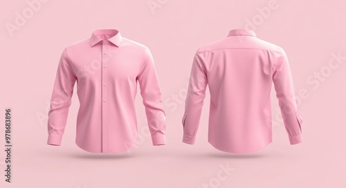 Wallpaper Mural A sophisticated men's formal long t-shirt mockup in a soft pink color, perfect for modern fashion displays. The elegant design highlights the premium quality and stylish appeal. Torontodigital.ca
