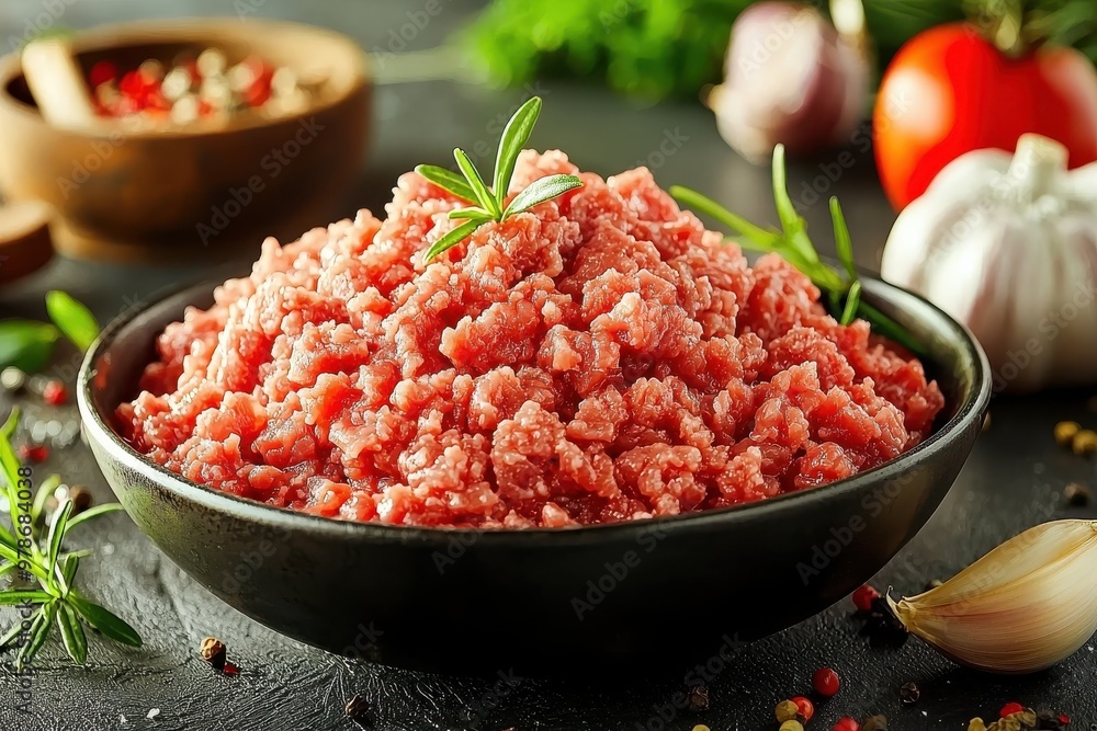 Freshly Minced Lean Beef for Homemade Burgers or Meatballs Freshly Minced Lean Beef for Homemade Burgers or Meatballs