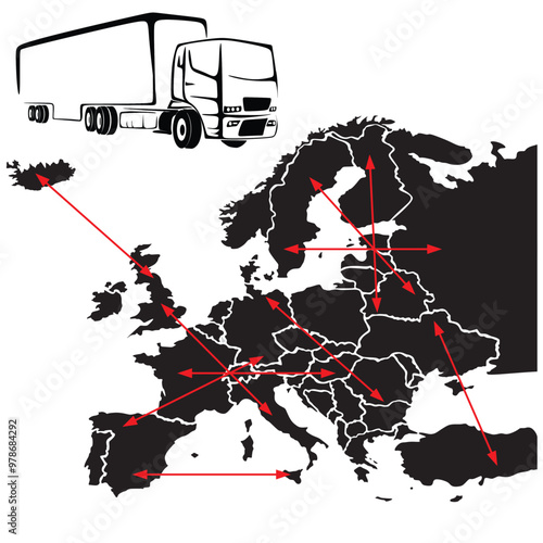 Transport with truck in Europe country