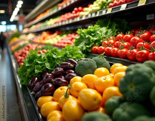 Vibrant Vegetable Aisle: An Array of Freshness and Color photo