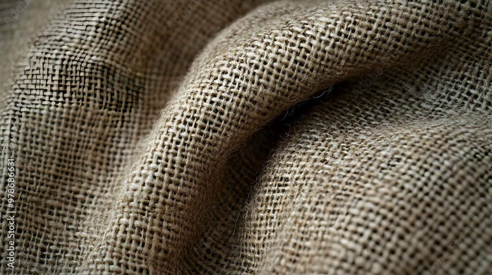 Close-Up of Textured Brown Burlap Fabric with Wrinkles and a Natural Woven Pattern Close-Up of Textured Brown Burlap Fabric with Wrinkles and a Natural Woven Pattern