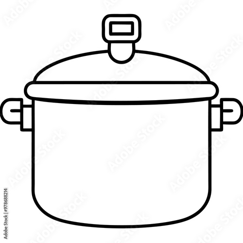 a pressure cooker outline coloring book page line art drawing