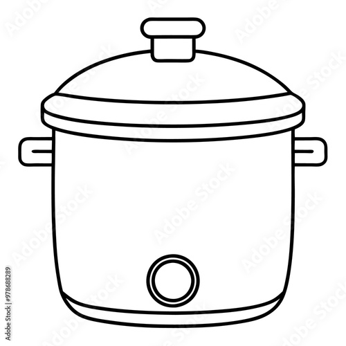 a pressure cooker outline coloring book page line art drawing