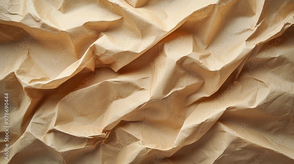 Crumpled Kraft Paper Texture : Generative AI Crumpled Kraft Paper Texture : Generative AI